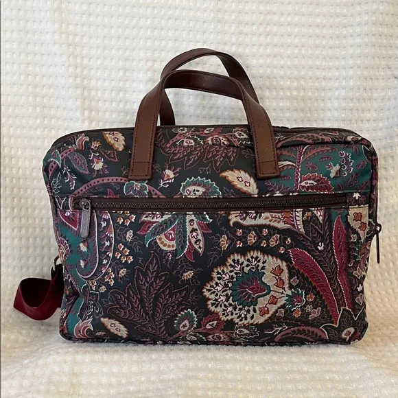 ETRO Floral Paisley Messanger Bag with Burgundy Strap - Picture 3 of 14